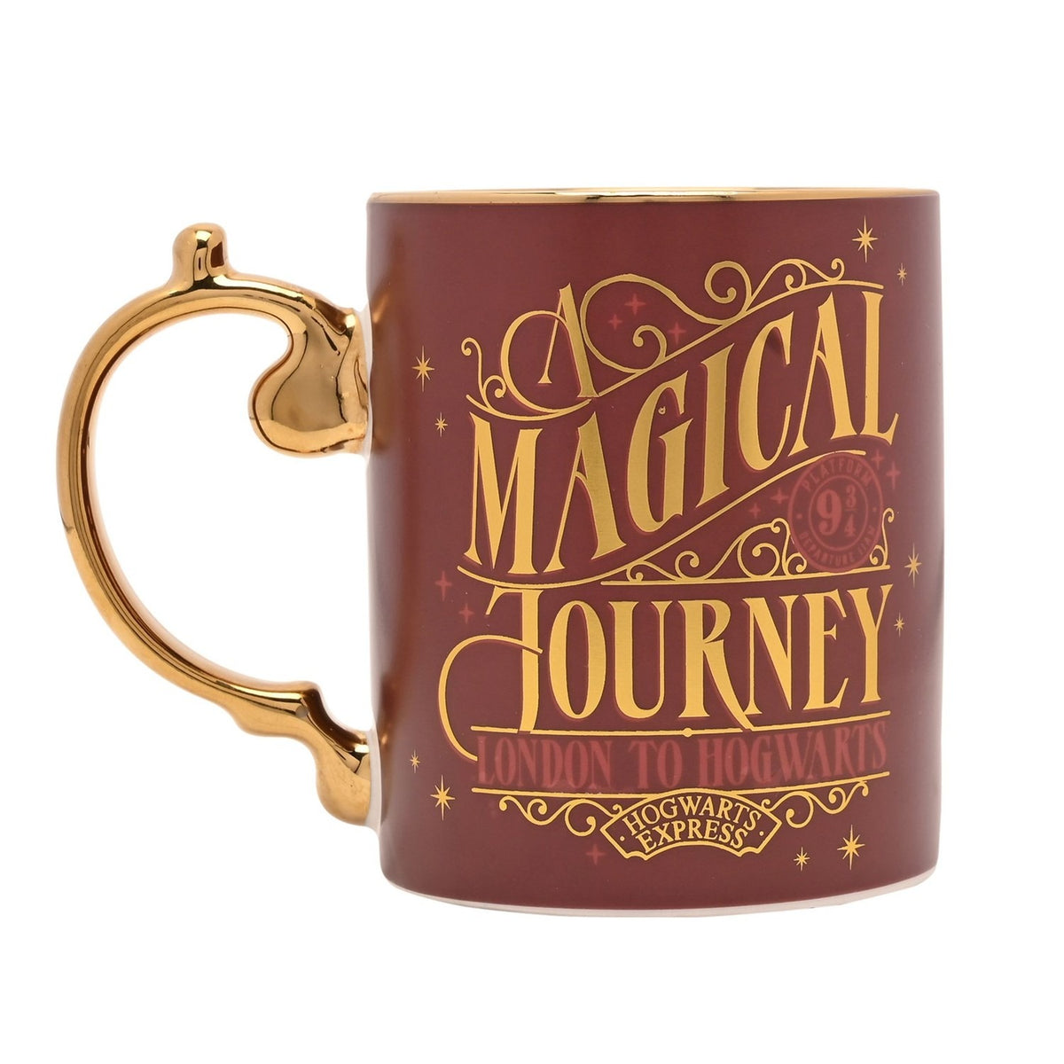 Harry Potter Hogsmeade Station Porcelain Mug 340ml - Brown & Gold