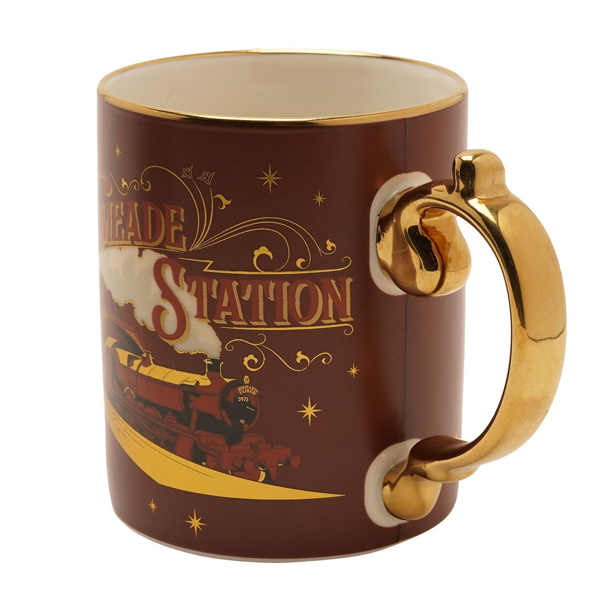 Harry Potter Hogsmeade Station Porcelain Mug 340ml - Brown & Gold