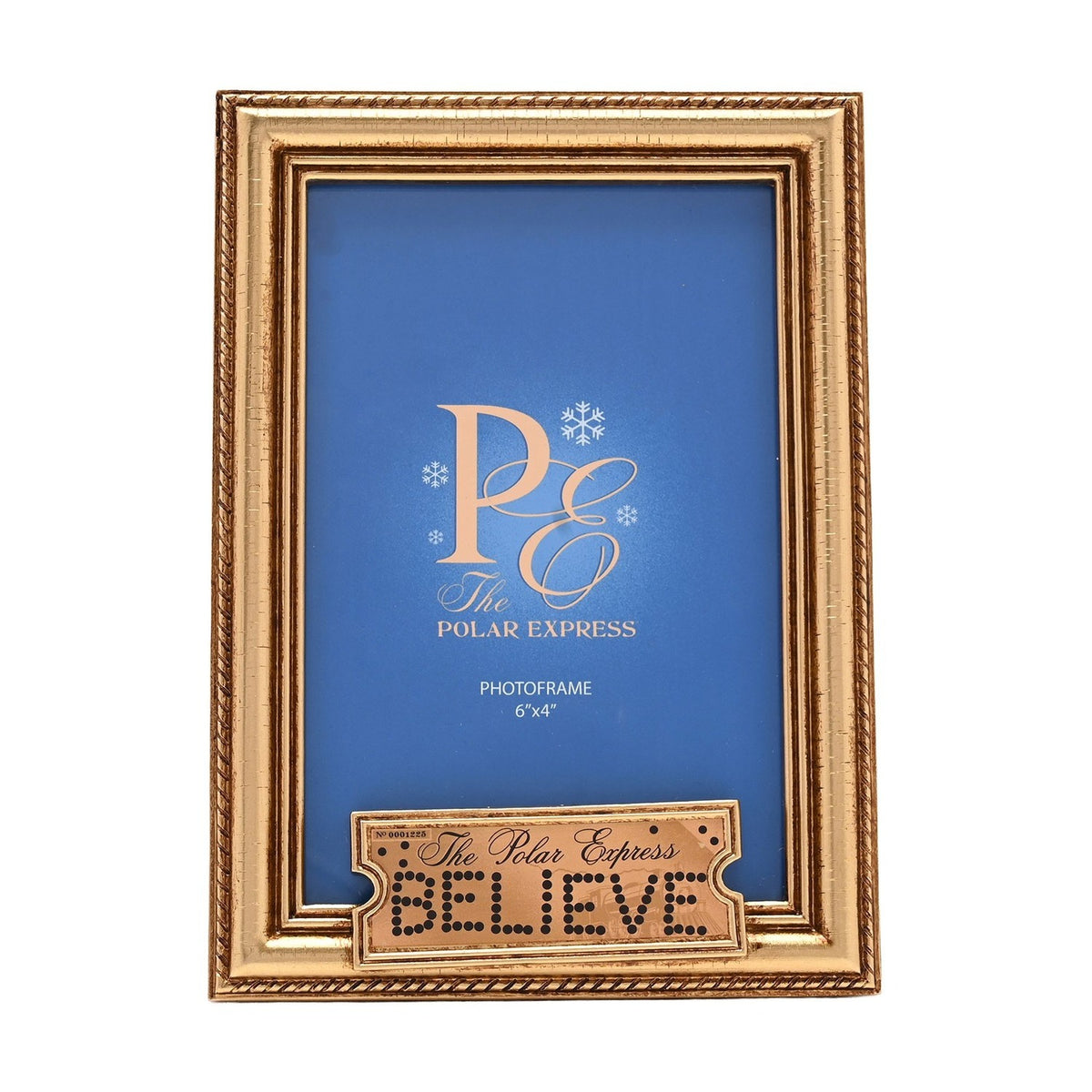 The Polar Express Believe Ticket Photo Frame 6 x 4in - Gold