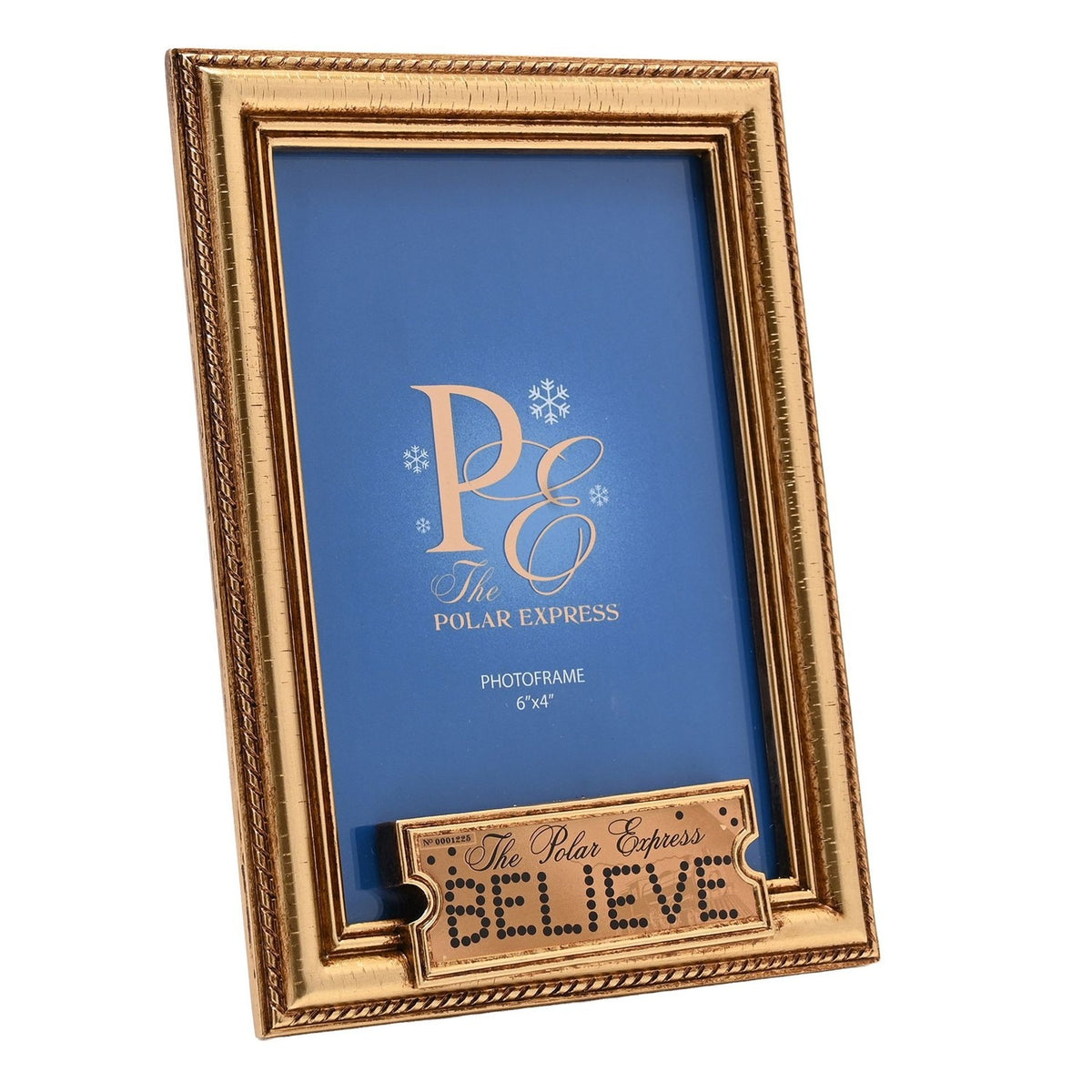 The Polar Express Believe Ticket Photo Frame 6 x 4in - Gold