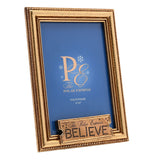 The Polar Express Believe Ticket Photo Frame 6 x 4in - Gold