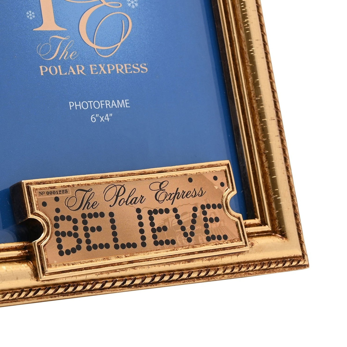 The Polar Express Believe Ticket Photo Frame 6 x 4in - Gold