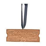 Golden Train Ticket Hanging Christmas Tree Decoration - Gold