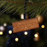 Golden Train Ticket Hanging Christmas Tree Decoration - Gold