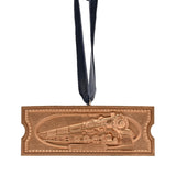 Golden Train Ticket Hanging Christmas Tree Decoration - Gold
