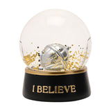 I Believe Bell Snow Globe with Gold Glitter - Clear & Black