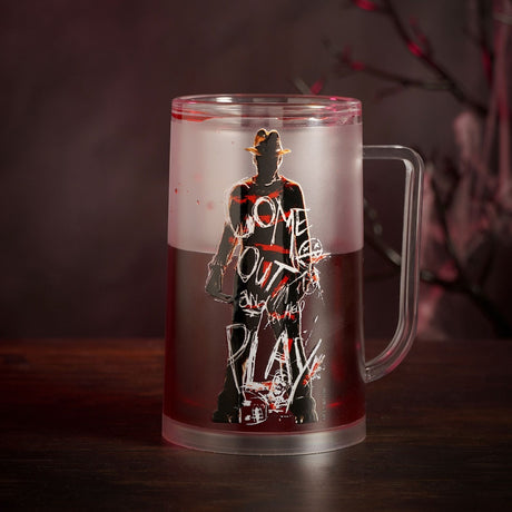 Freddy Krueger Fake Blood Plastic Beer Glass - Red & Clear