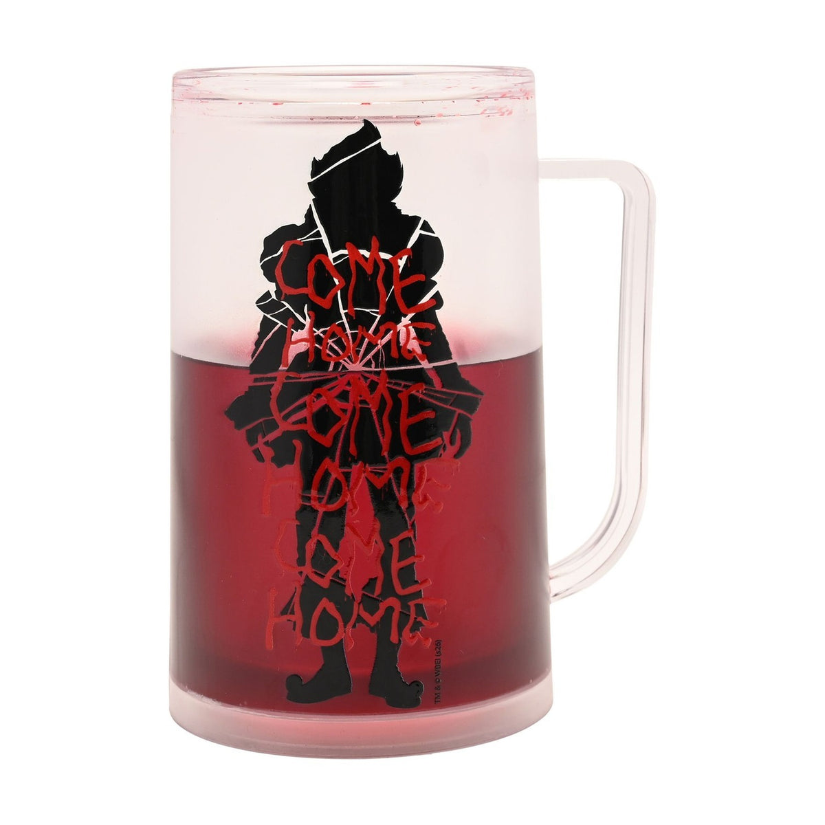 IT Fake Blood Plastic Tankard Beer Glass - Clear & Red