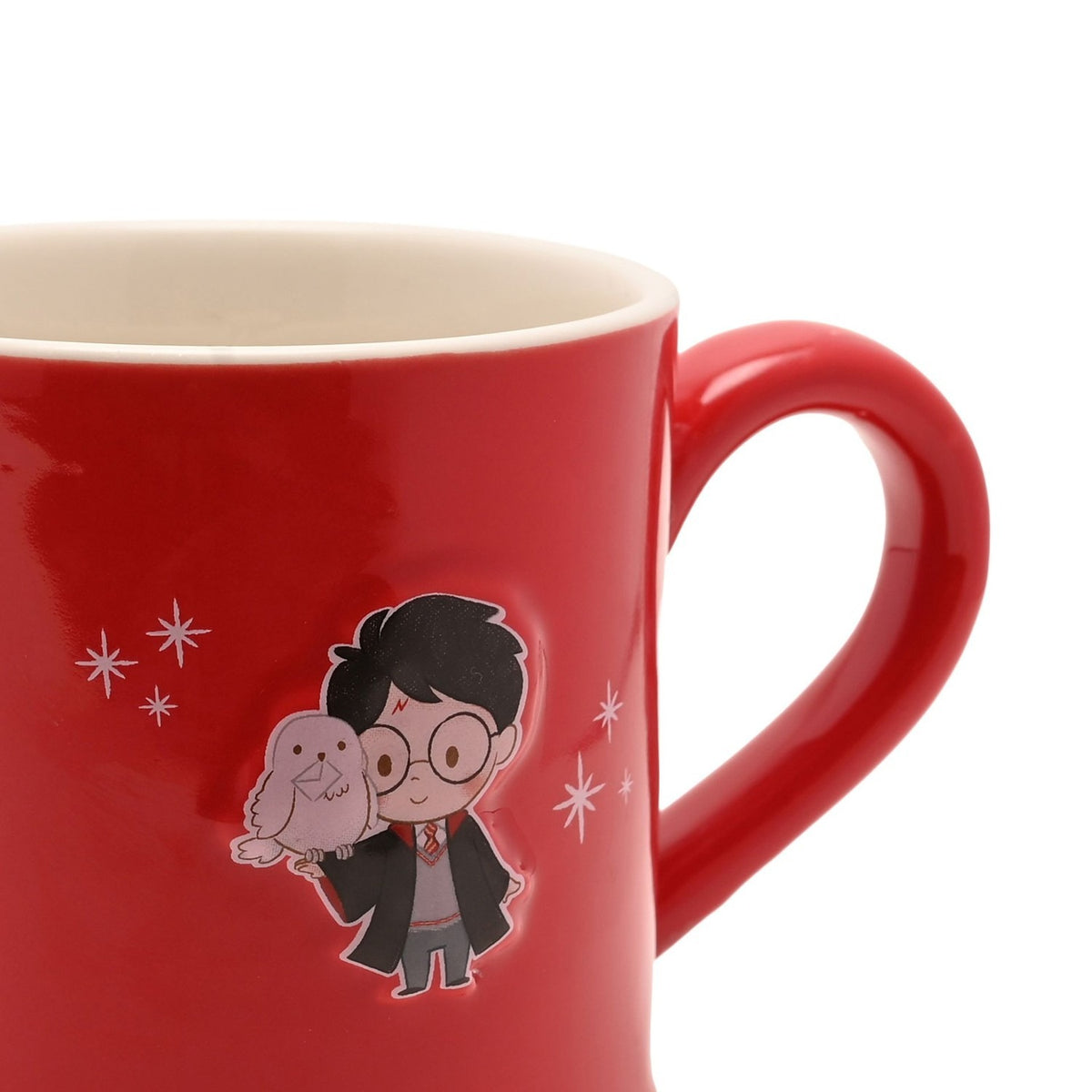 Harry Potter and Owl Embossed Stoneware Mug 290ml - Red