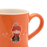 Harry Potter Ron and Mouse Embossed Stoneware Mug - Orange