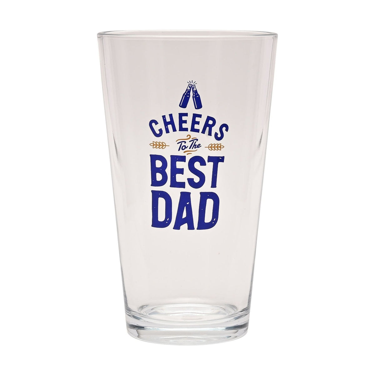 Cheers To the Best Dad Printed Pint Beer Glass 460ml - Clear
