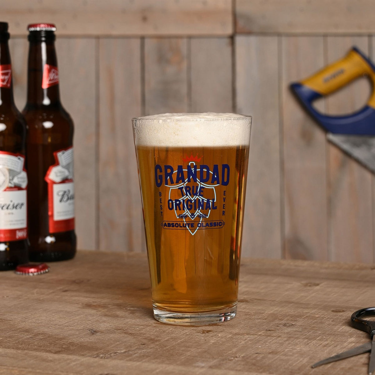 Grandad True Original Printed Pint Beer Glass 460ml - Clear