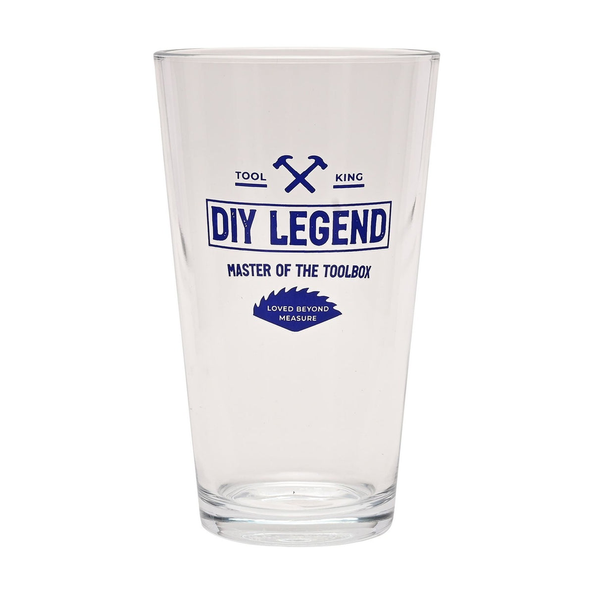 DIY Legend Crossed Hammers Pint Beer Glass 460ml - Clear