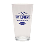 DIY Legend Crossed Hammers Pint Beer Glass 460ml - Clear