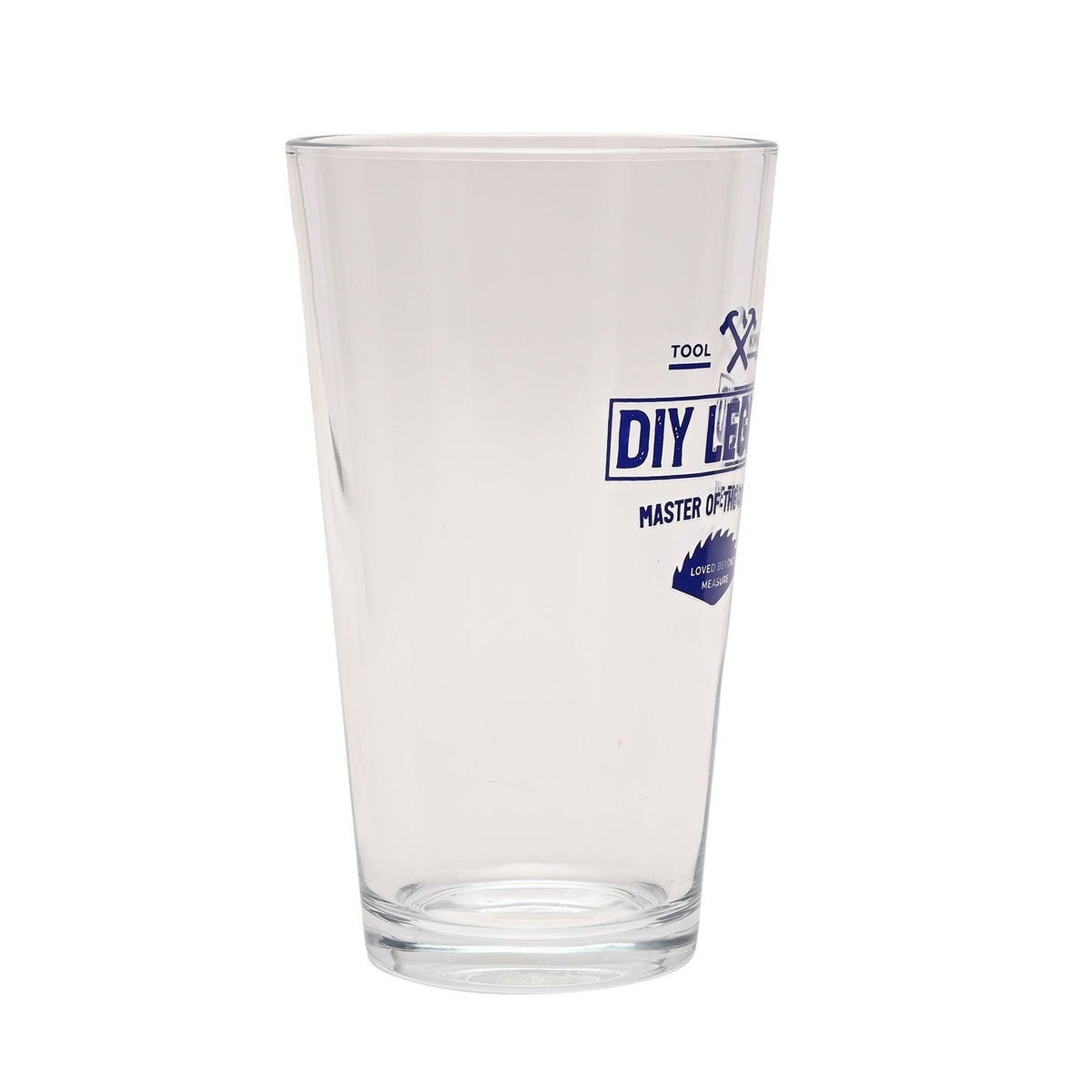 DIY Legend Crossed Hammers Pint Beer Glass 460ml - Clear