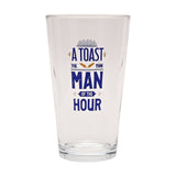 A Toast To The Man of The Hour Pint Beer Glass 460ml - Clear