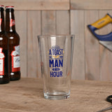 A Toast To The Man of The Hour Pint Beer Glass 460ml - Clear