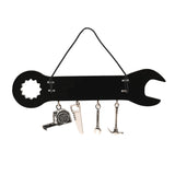 King of the Shed Wooden Spanner Plaque with Charms - Black