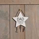 Dad Star Wooden Plaque with Hanging Tool Charms - White