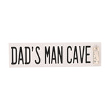 Dad's Man Cave Wooden Plaque with Saw & Ruler Charm - White