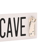 Dad's Man Cave Wooden Plaque with Saw & Ruler Charm - White