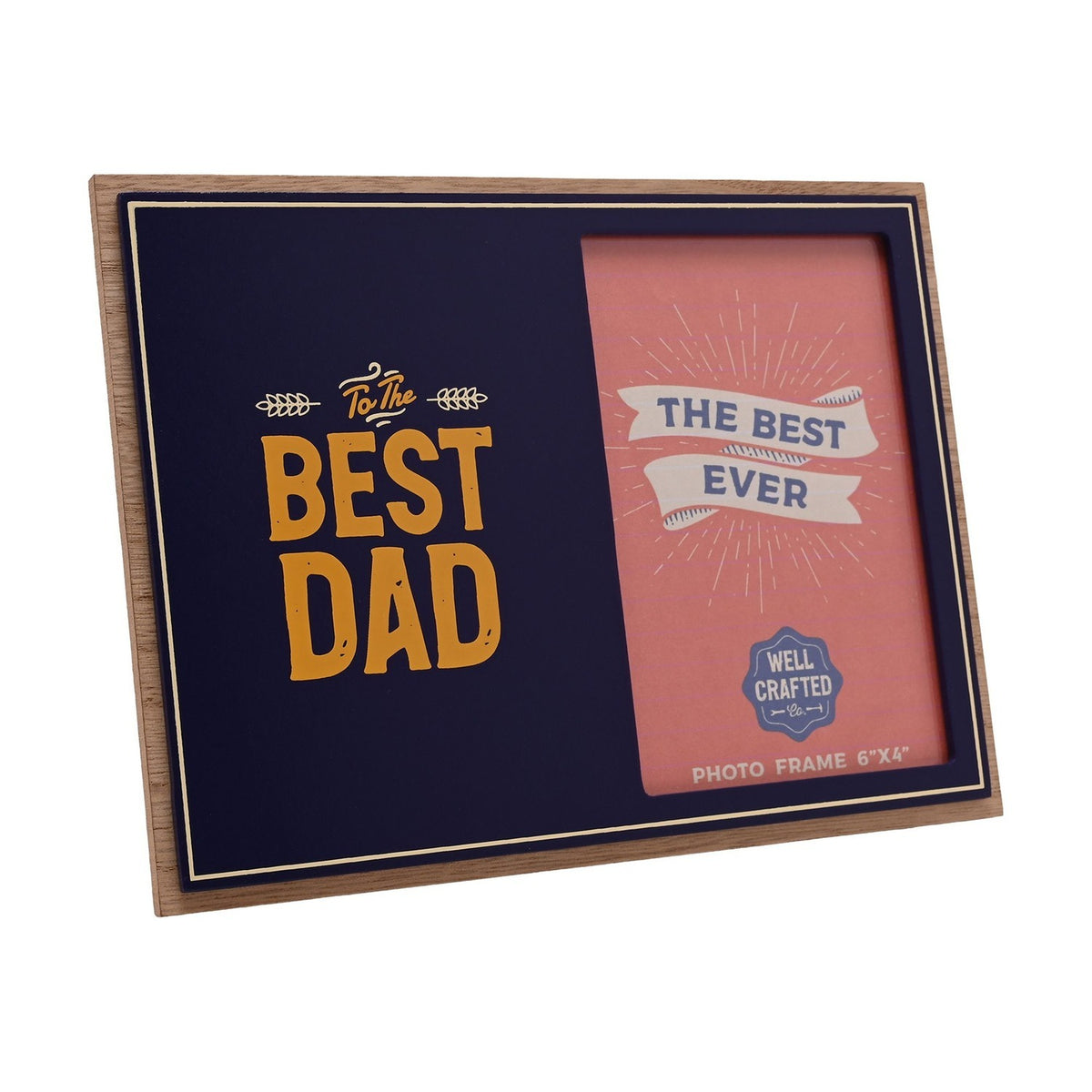 Best Dad Freestanding Wooden Photo Frame 6 x 4in - Blue