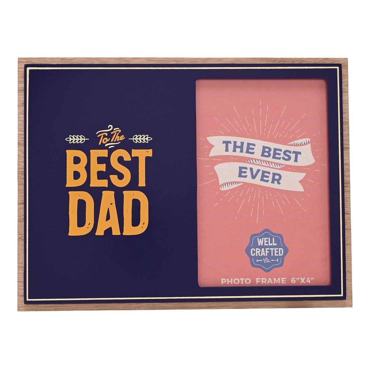 Best Dad Freestanding Wooden Photo Frame 6 x 4in - Blue