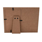 Rear view of the Grandad True Original wooden photo frame, 6 x 4in, showing MDF backing, folding stand, and hinged clips on a plain white background.