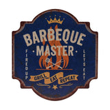 Barbeque Master Tin Wall Plaque with Rear Hanger - Blue