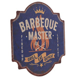 Barbeque Master Tin Wall Plaque with Rear Hanger - Blue