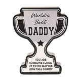 World's Best Daddy Wooden Trophy Plaque - Silver & Black