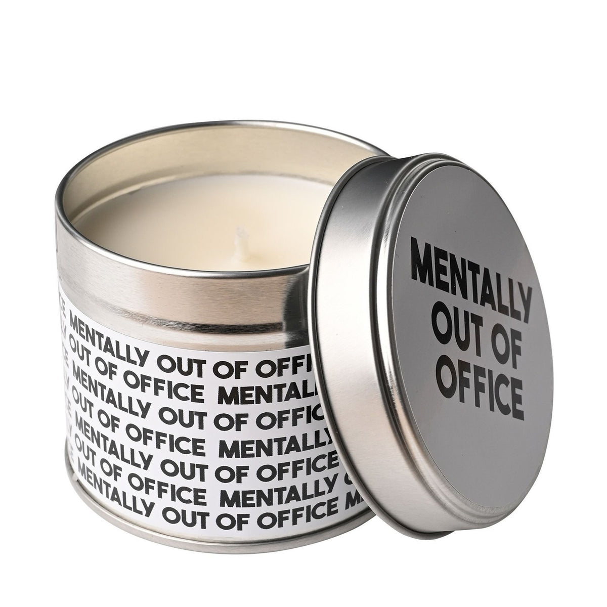 Mentally Out Of Office Tin Scented Candle 250ml - White