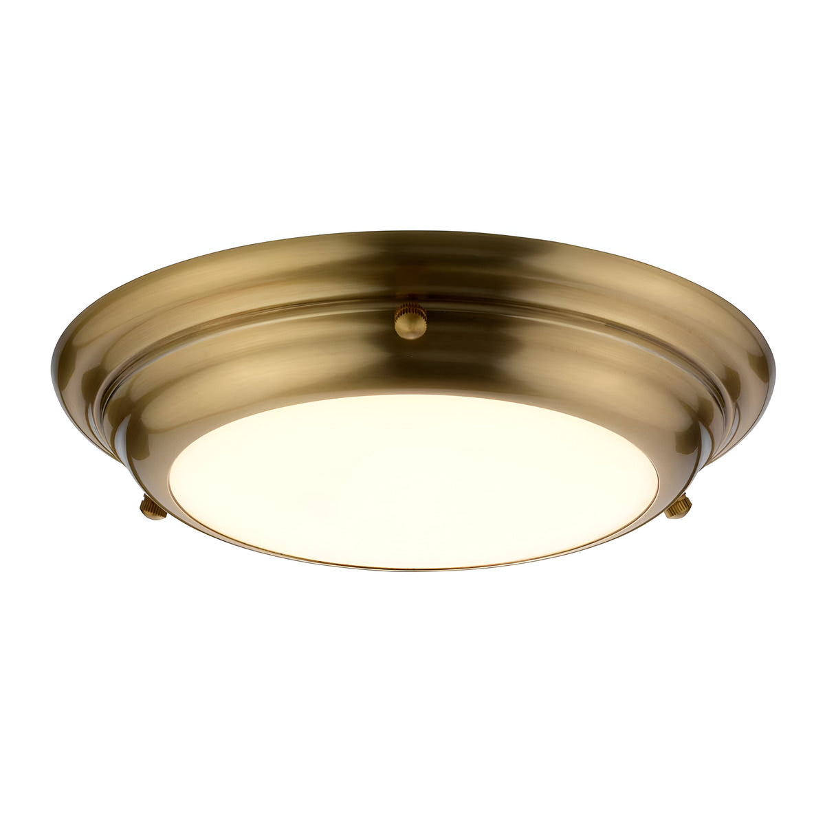Welland LED Mini Flush Ceiling Light Aged Brass | Niori