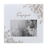 Engaged Gold Glitter Floral Glass Photo Frame 6 x 4in - Grey