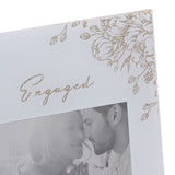 Engaged Gold Glitter Floral Glass Photo Frame 6 x 4in - Grey