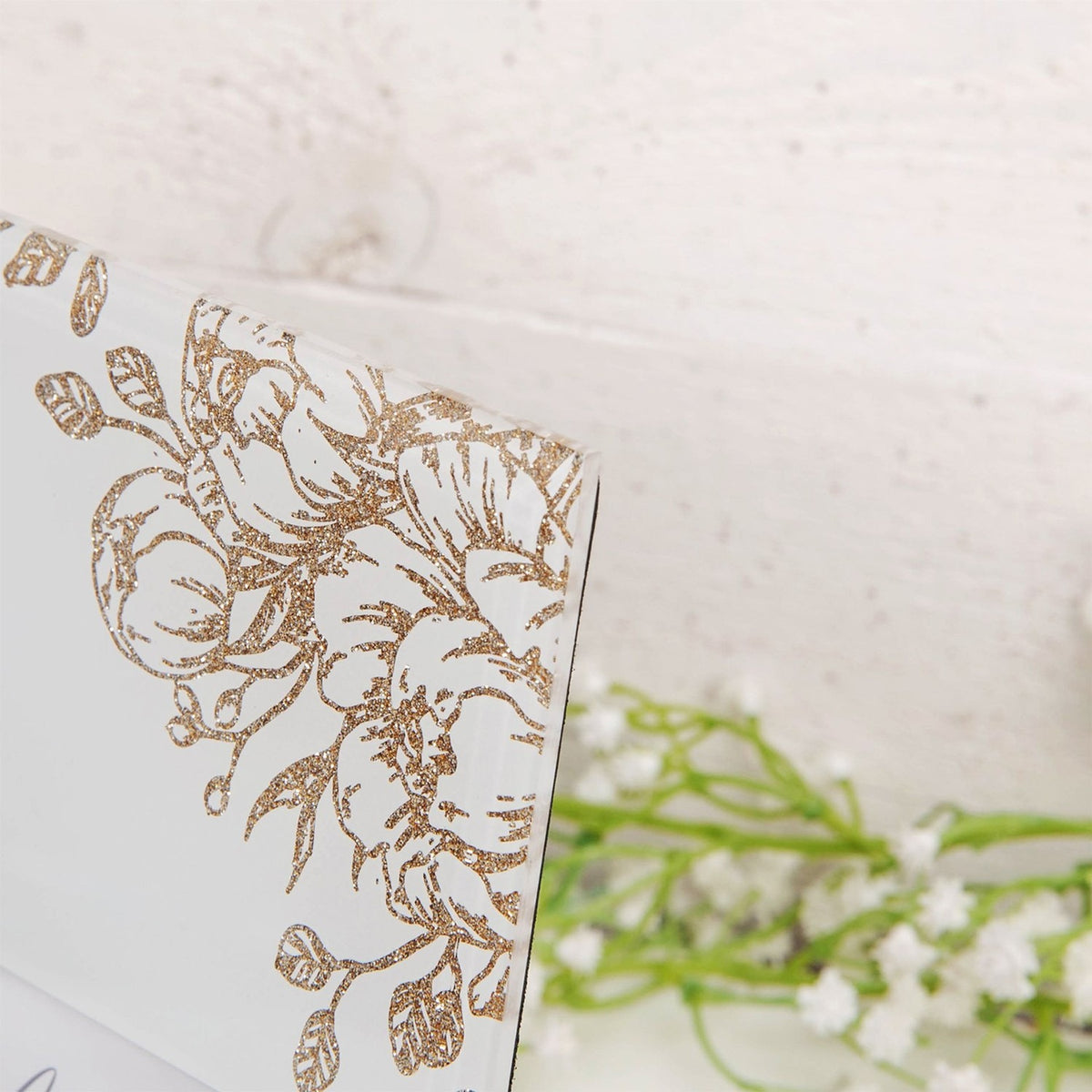 60 Wonderful Years Gold Floral Glass Photo Frame 6 x 4in - Grey