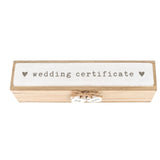 Heart Wedding Certificate Holder Wooden Keepsake Box - Brown