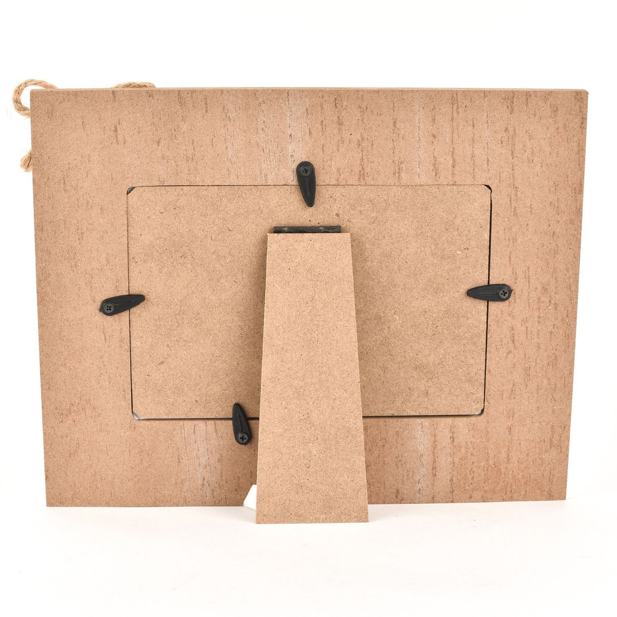 Mr & Mrs Wooden Photo Frame with Hanging Tag 6 x 4in - Brown