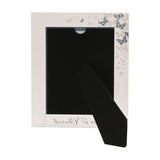 Glitter Butterfly Freestanding Glass Photo Frame - White