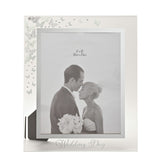 Glitter Butterfly Freestanding Glass Photo Frame - White