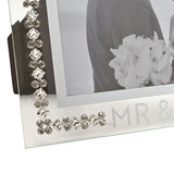 Crystal Border Glass Photo Frame 10 x 8in - Clear & Silver