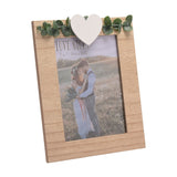 Rustic Photo Frame with Heart and Leaves 7 x 5in - Brown