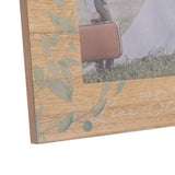 Love Story Leaf Print Wooden Photo Frame 6 x 4in - Brown