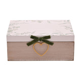 Wedding Memory Wooden Keepsake Box with Heart Charm - White