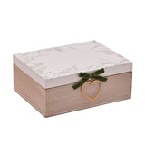 Wedding Memory Wooden Keepsake Box with Heart Charm - White