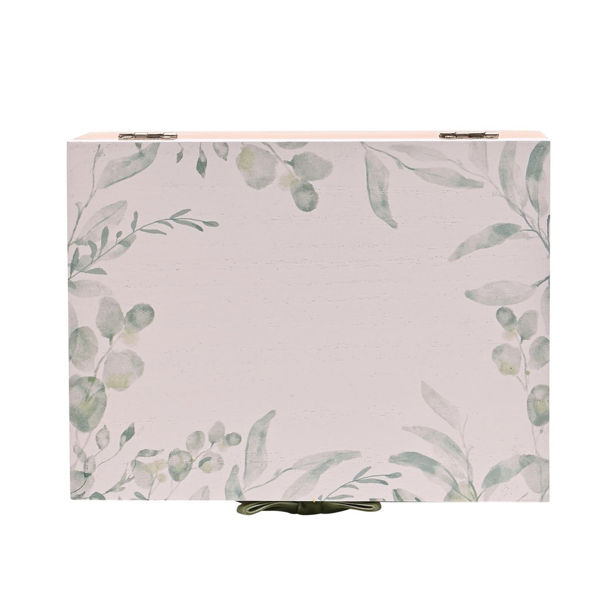 Wedding Memory Wooden Keepsake Box with Heart Charm - White