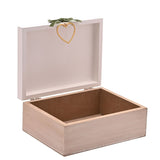 Wedding Memory Wooden Keepsake Box with Heart Charm - White