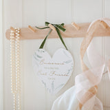 Bridesmaid Best Friends Hanging Wooden Heart Plaque - White