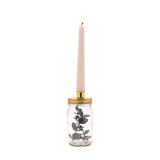 Mason Jar Glass Candle Holder with Gold Screw Lid - Clear