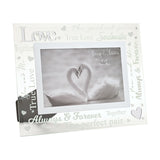 Love 3D Word Glitter Heart Glass Photo Frame 6 x 4in - Clear